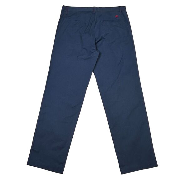 Lesmart Men’s Golf Chino Pants Size 38x32 Blue Red Stretch Relaxed Straight - Picture 2 of 13